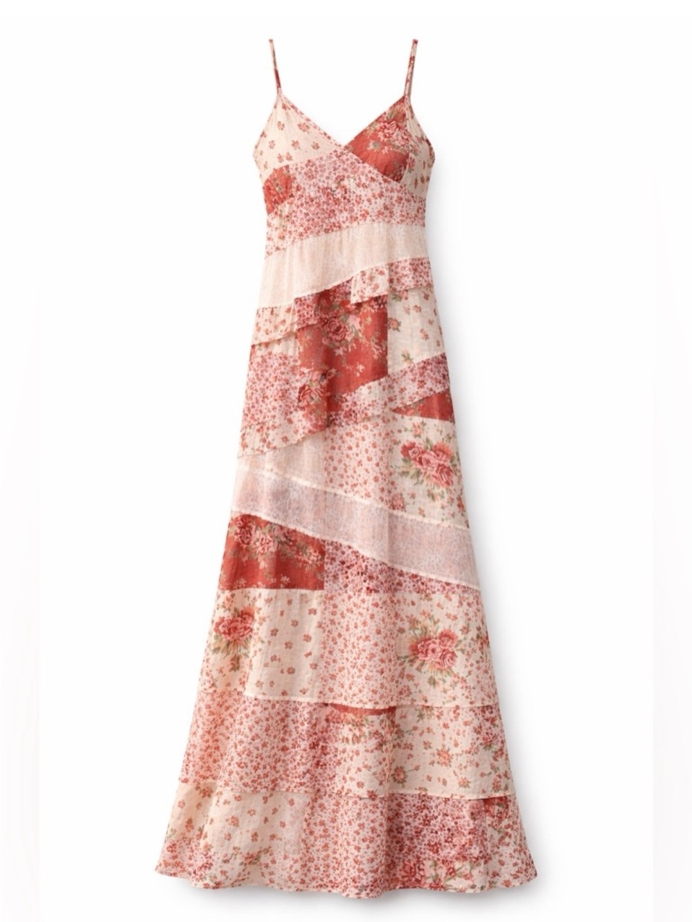 Floral Patchwork Maxi Dress in Dusty Rose - Picture 3 of 5